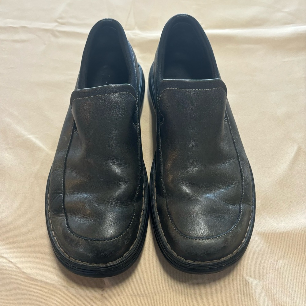 Clarks Men's Leather Slip Shoes Black Sz 10.5M‎